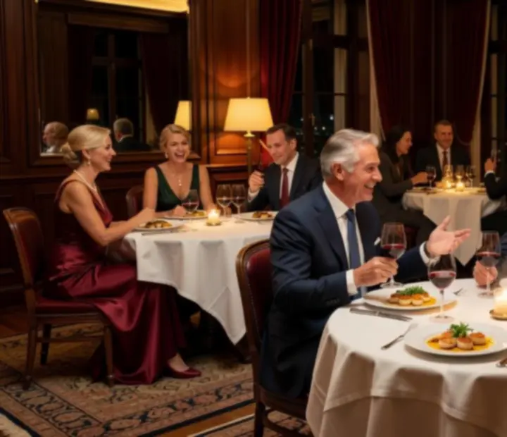 Table de restaurant gastronomique avec ambiance feutrée et table de poker élégante