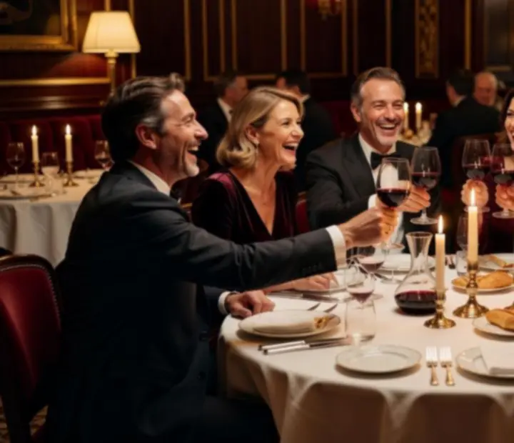 Convives profitant d'une soirée conviviale au restaurant