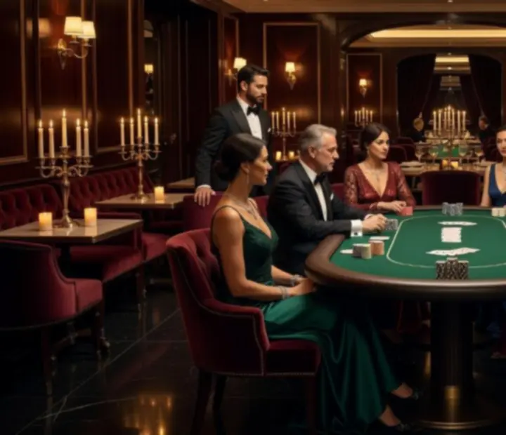 Salon de poker élégant dans un restaurant gastronomique